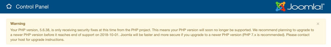 joomla supported php versions